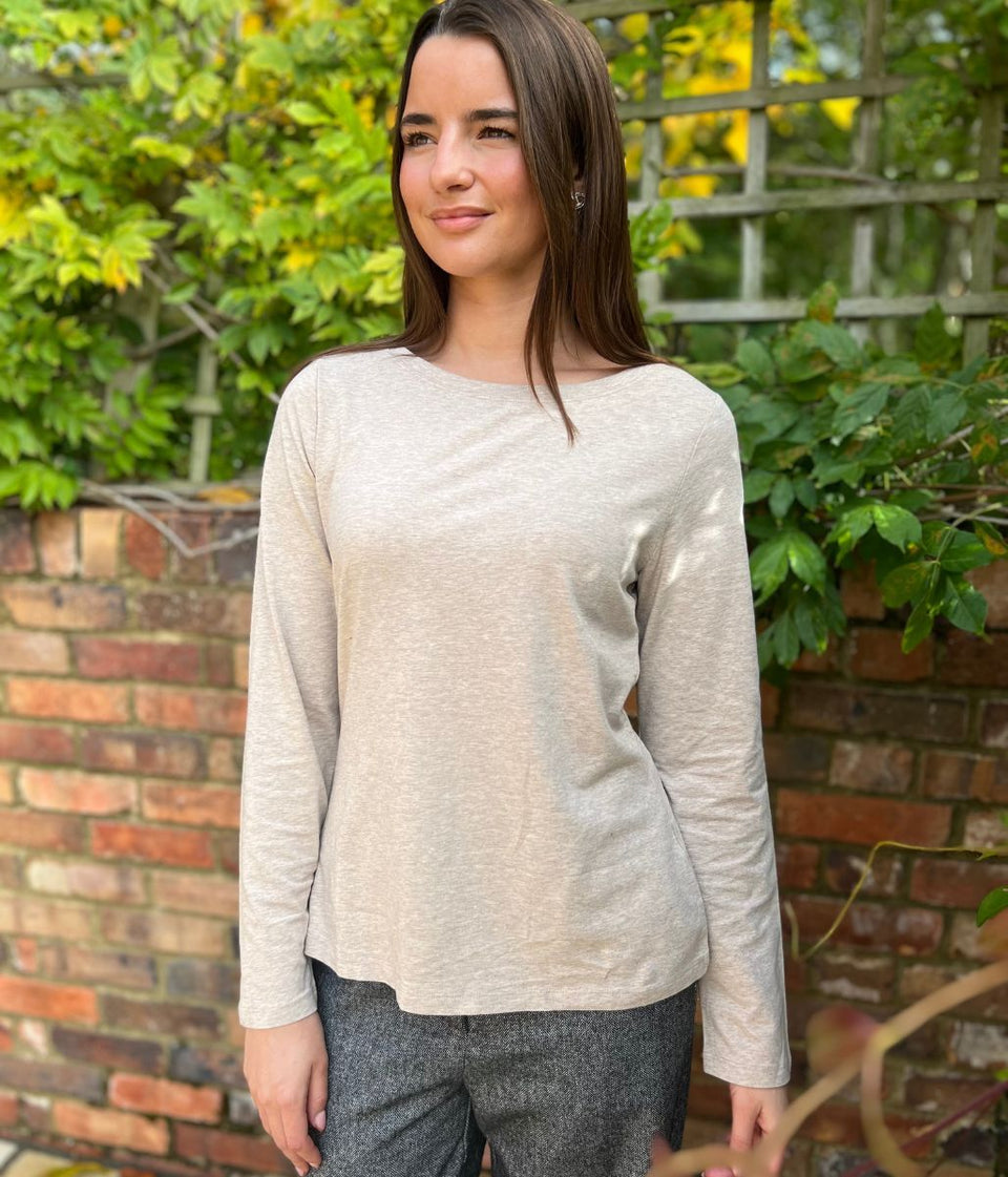 Ex Seasalt Sand Organic Cotton Rich Long Sleeve Top