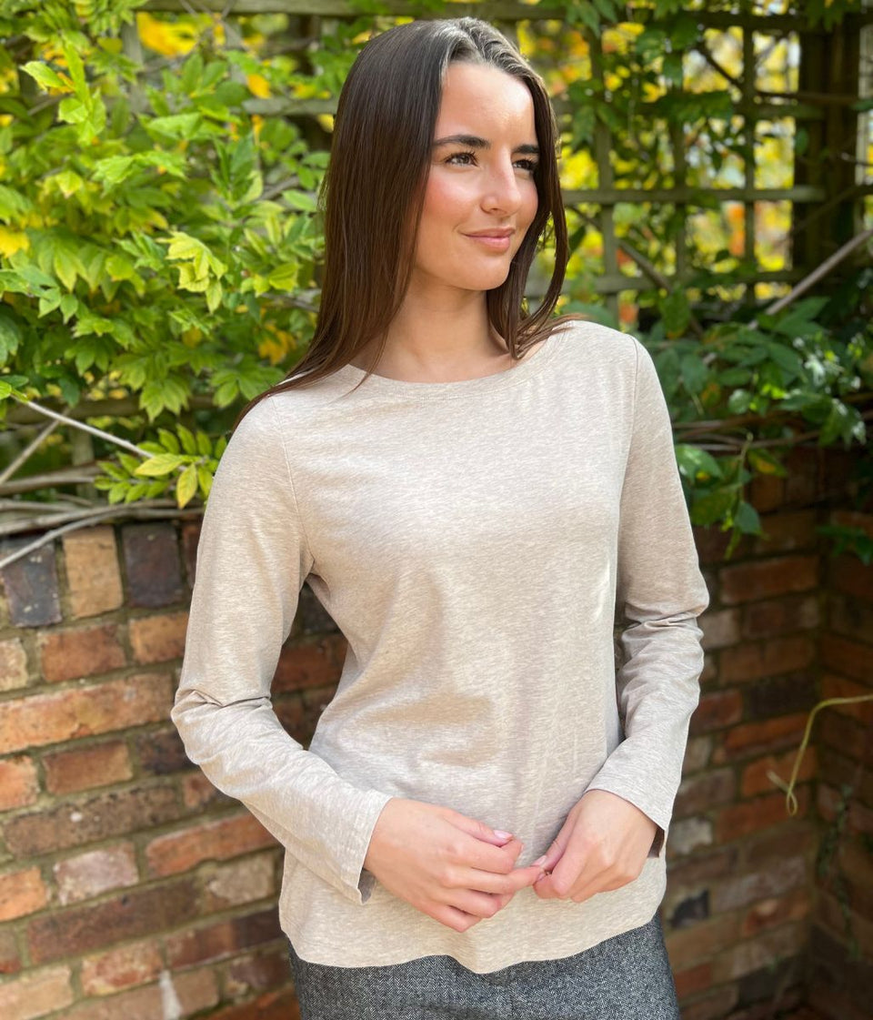 Ex Seasalt Sand Organic Cotton Rich Long Sleeve Top