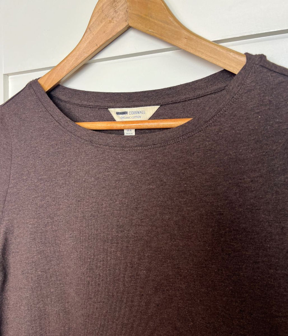 Ex Seasalt Chocolate Brown Organic Cotton Rich Long Sleeve Top