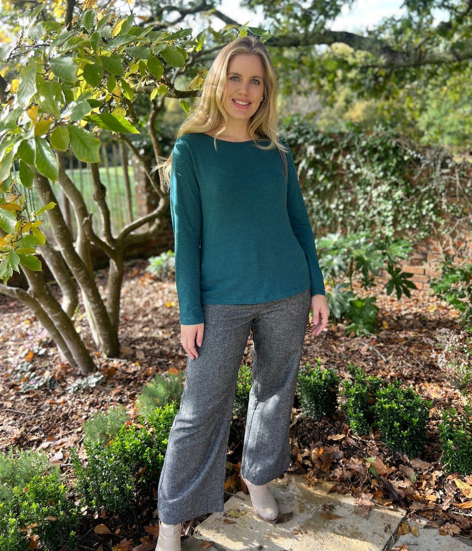 Ex Seasalt Teal Organic Cotton Rich Long Sleeve Top
