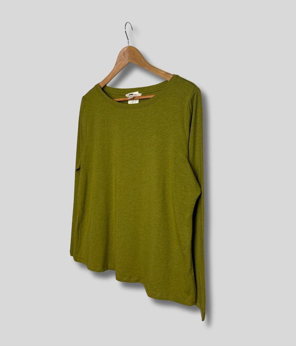 Ex Seasalt Olive Organic Cotton Rich Long Sleeve Top