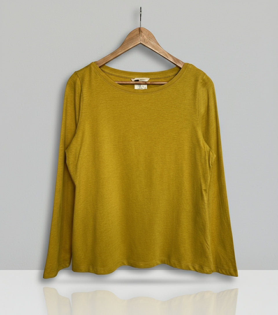 Ex Seasalt Mustard Organic Cotton Rich Long Sleeve Top
