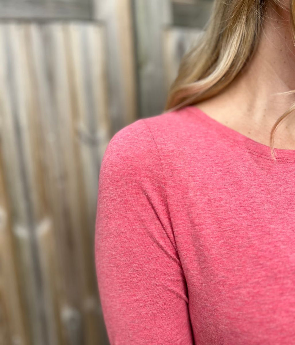 Ex Seasalt Pink Cotton Rich 3/4 Sleeve Top