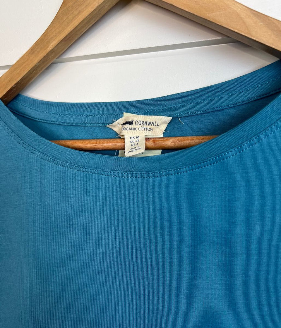 Ex Seasalt Duck Egg Cotton Rich 3/4 Sleeve Top