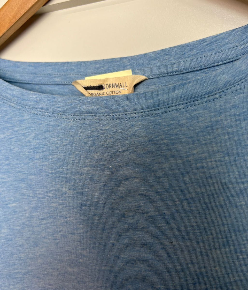 Ex Seasalt Light Blue Cotton Rich 3/4 Sleeve Top