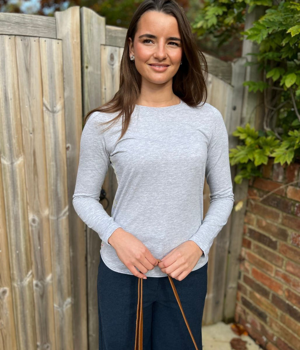 Grey Clara Long Sleeve Top