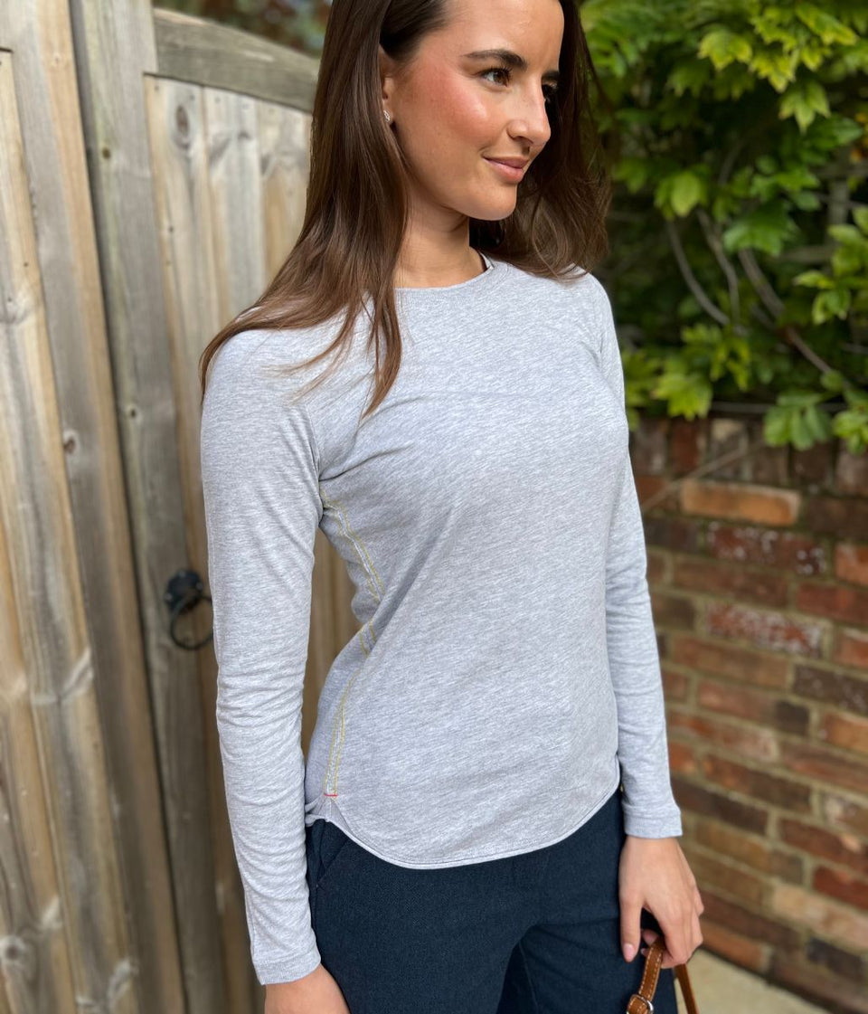 Grey Clara Long Sleeve Top