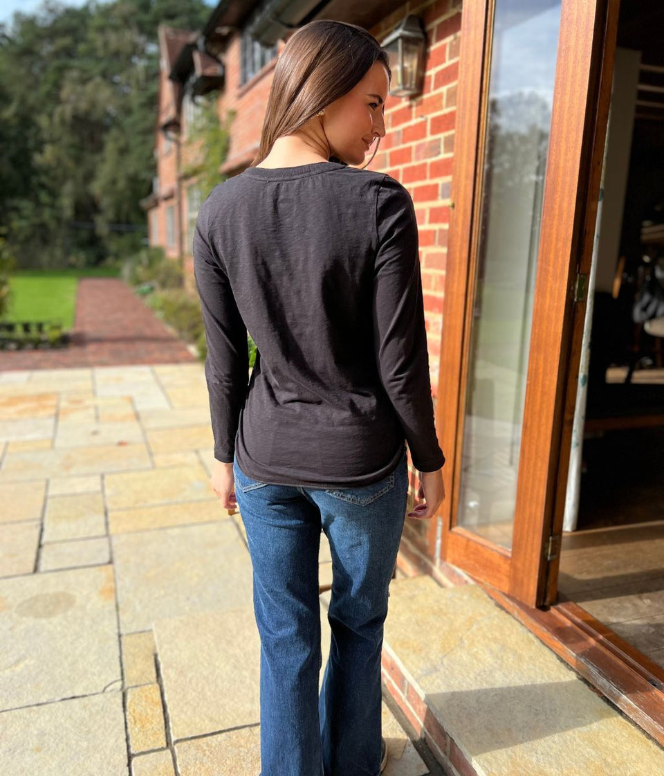 Black Clara Long Sleeve Top