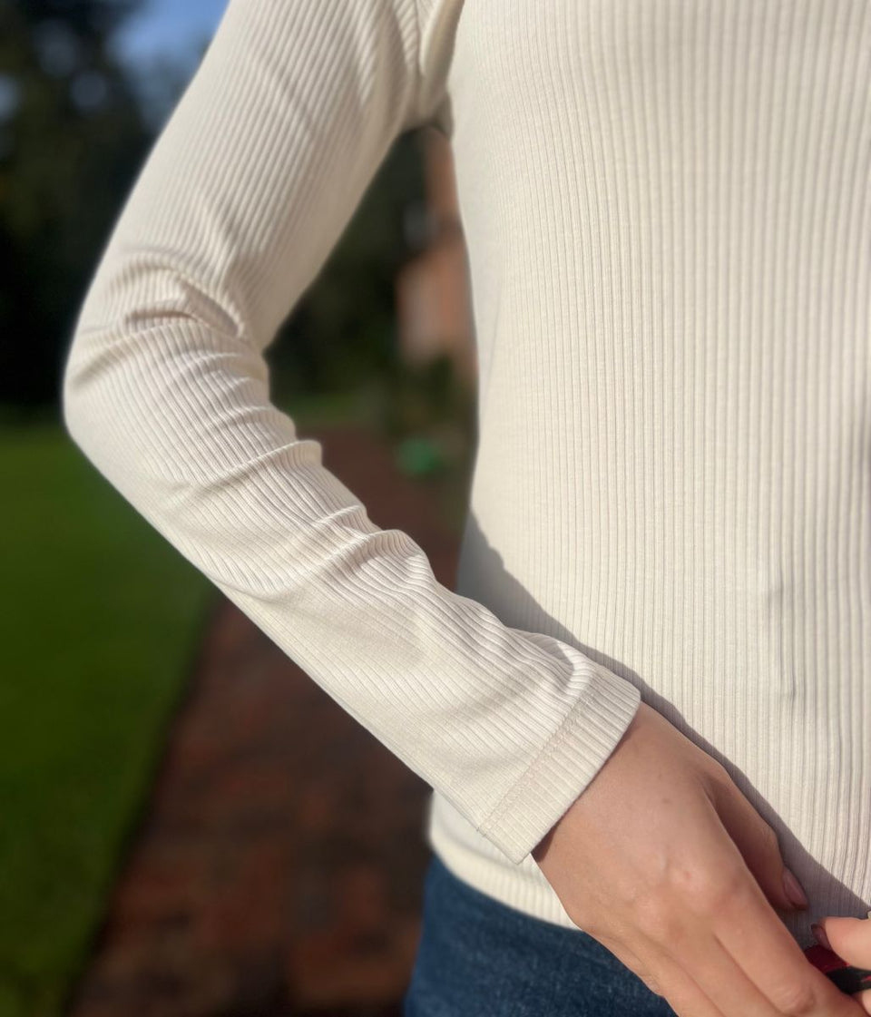 Ex Seasalt Ivory Landing Roll Neck Top