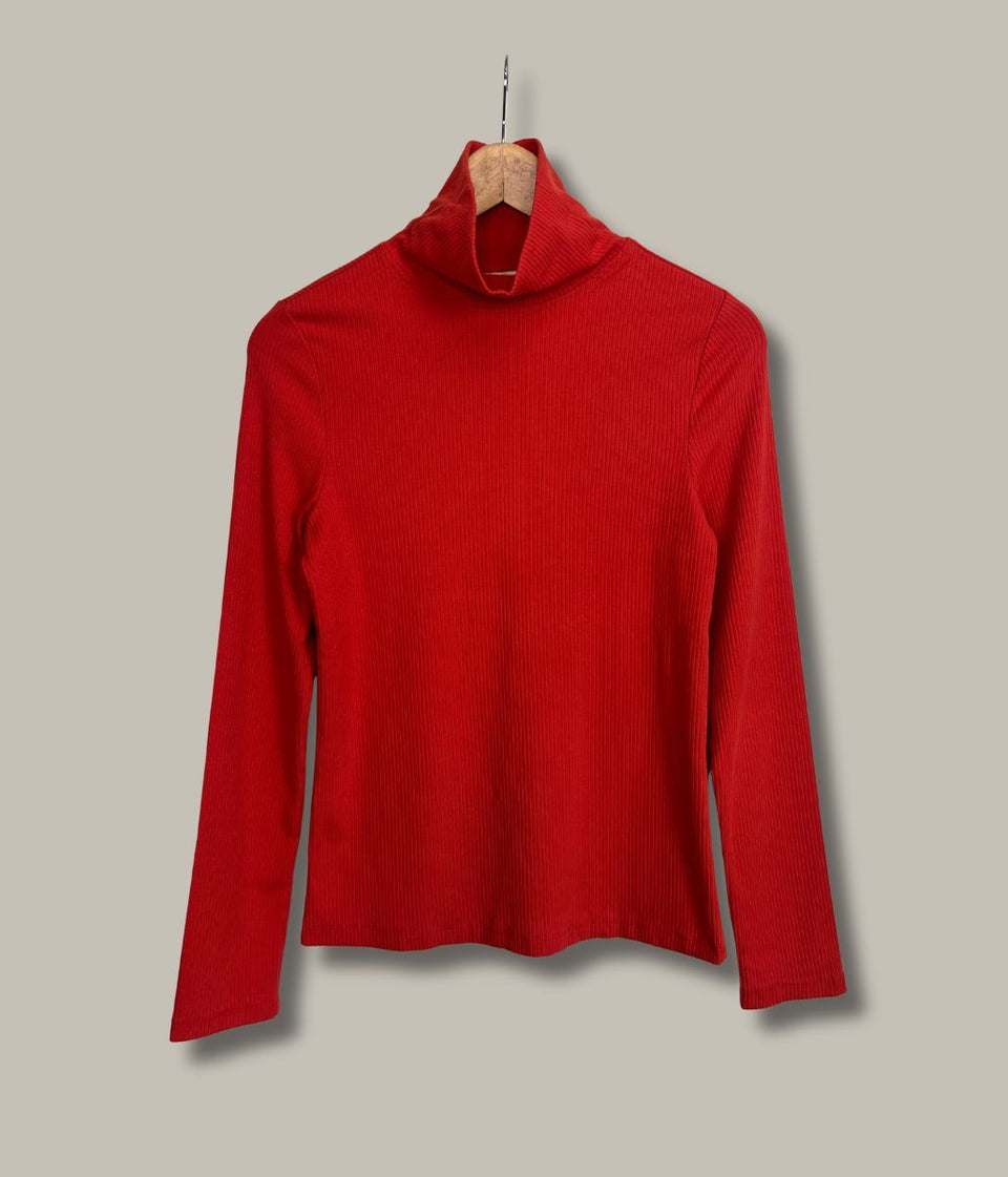 Ex Seasalt Red Landing Roll Neck Top
