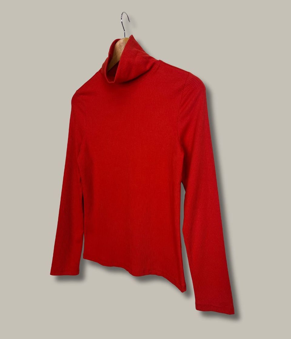 Ex Seasalt Red Landing Roll Neck Top
