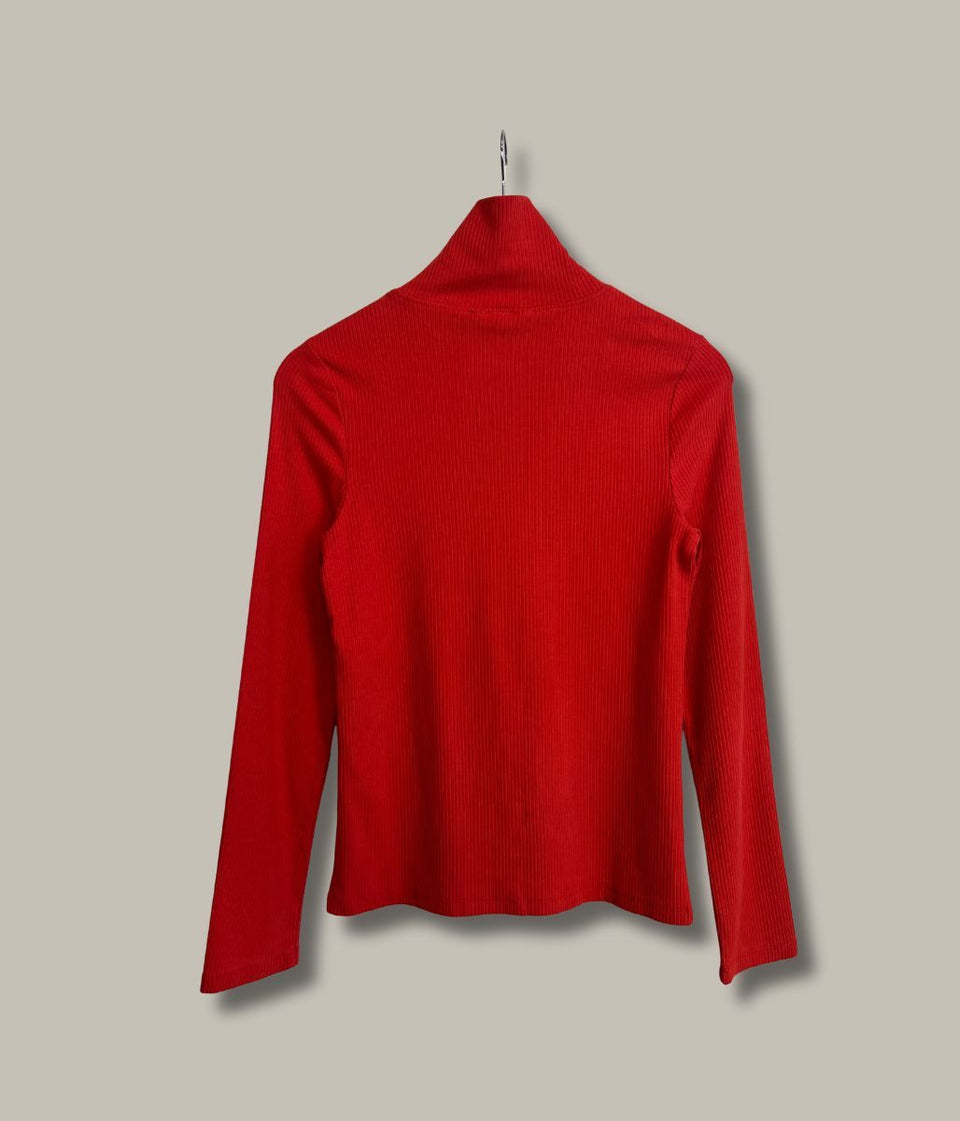 Ex Seasalt Red Landing Roll Neck Top