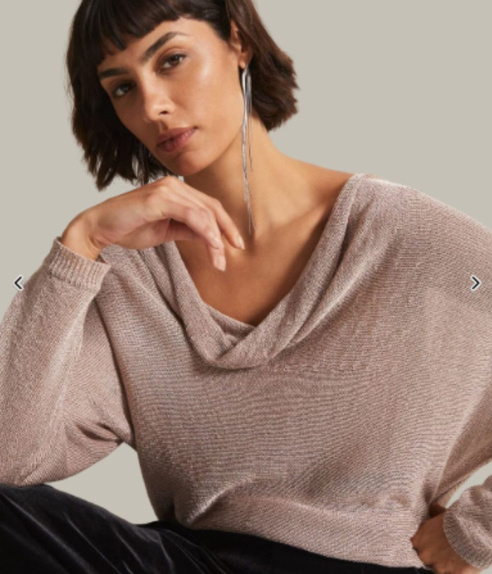 Malti Metallic Cowl Neck Knit