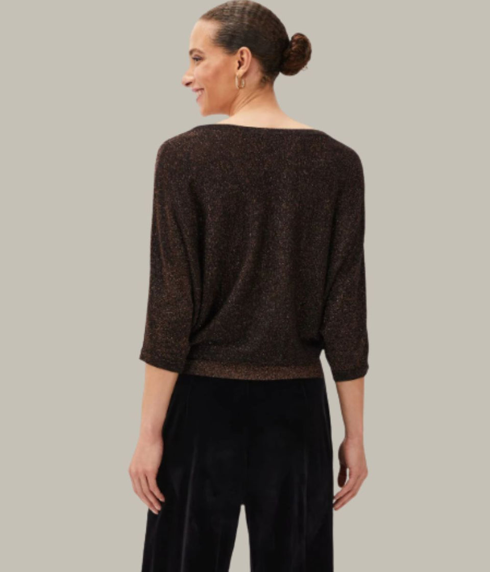 Bronze Harper Wrap Knit Top