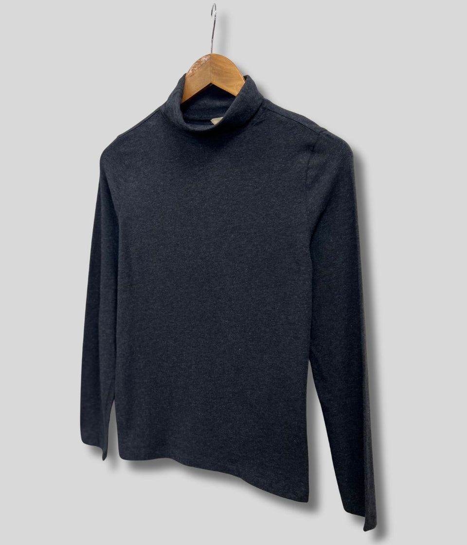 Ex Seasalt Charcoal Landing Plain Roll Neck Top