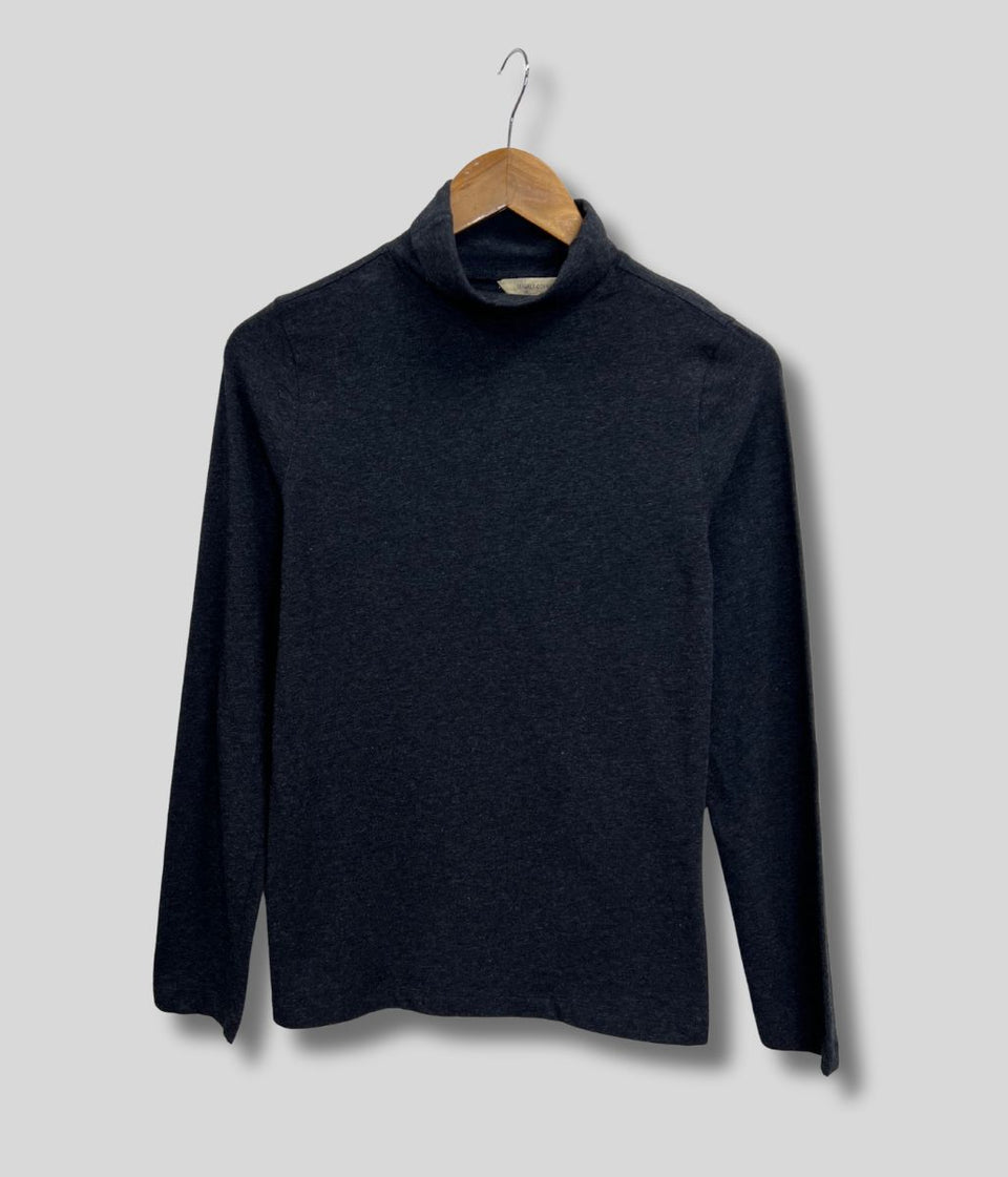 Ex Seasalt Charcoal Landing Plain Roll Neck Top