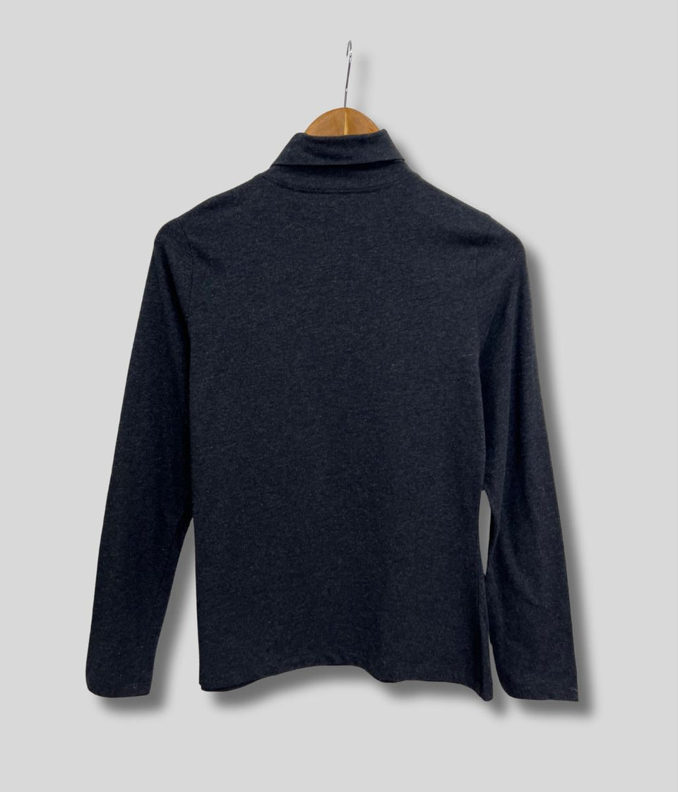 Ex Seasalt Charcoal Landing Plain Roll Neck Top