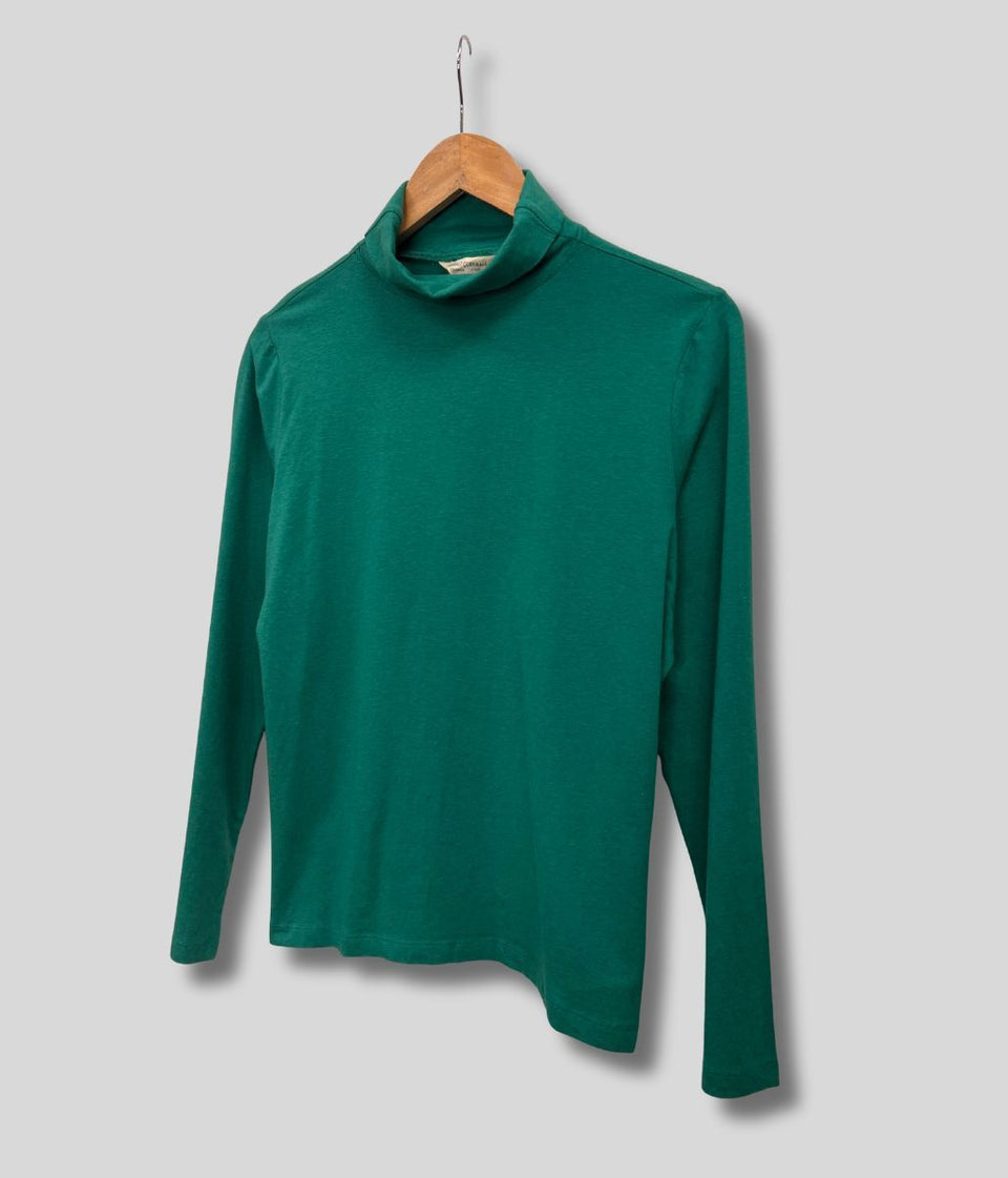 Ex Seasalt Green Landing Plain Roll Neck Top
