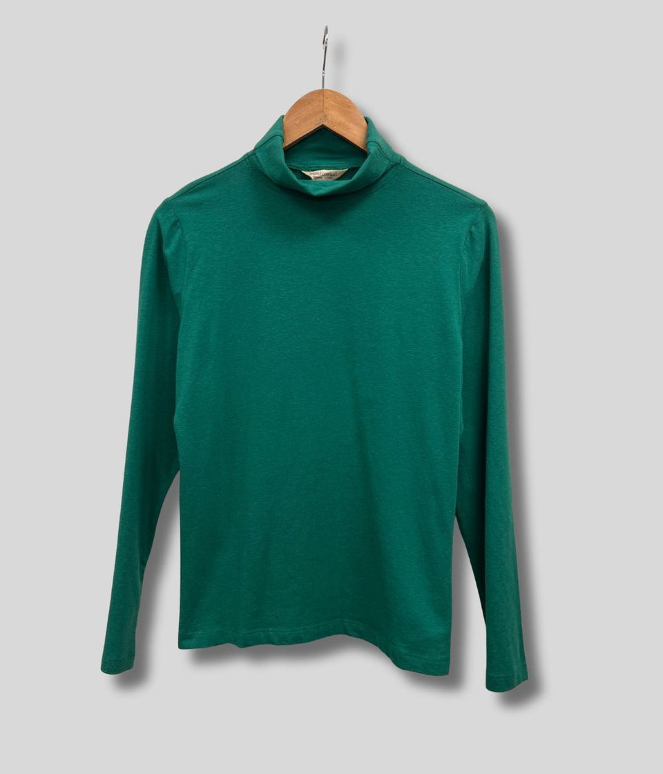Ex Seasalt Green Landing Plain Roll Neck Top