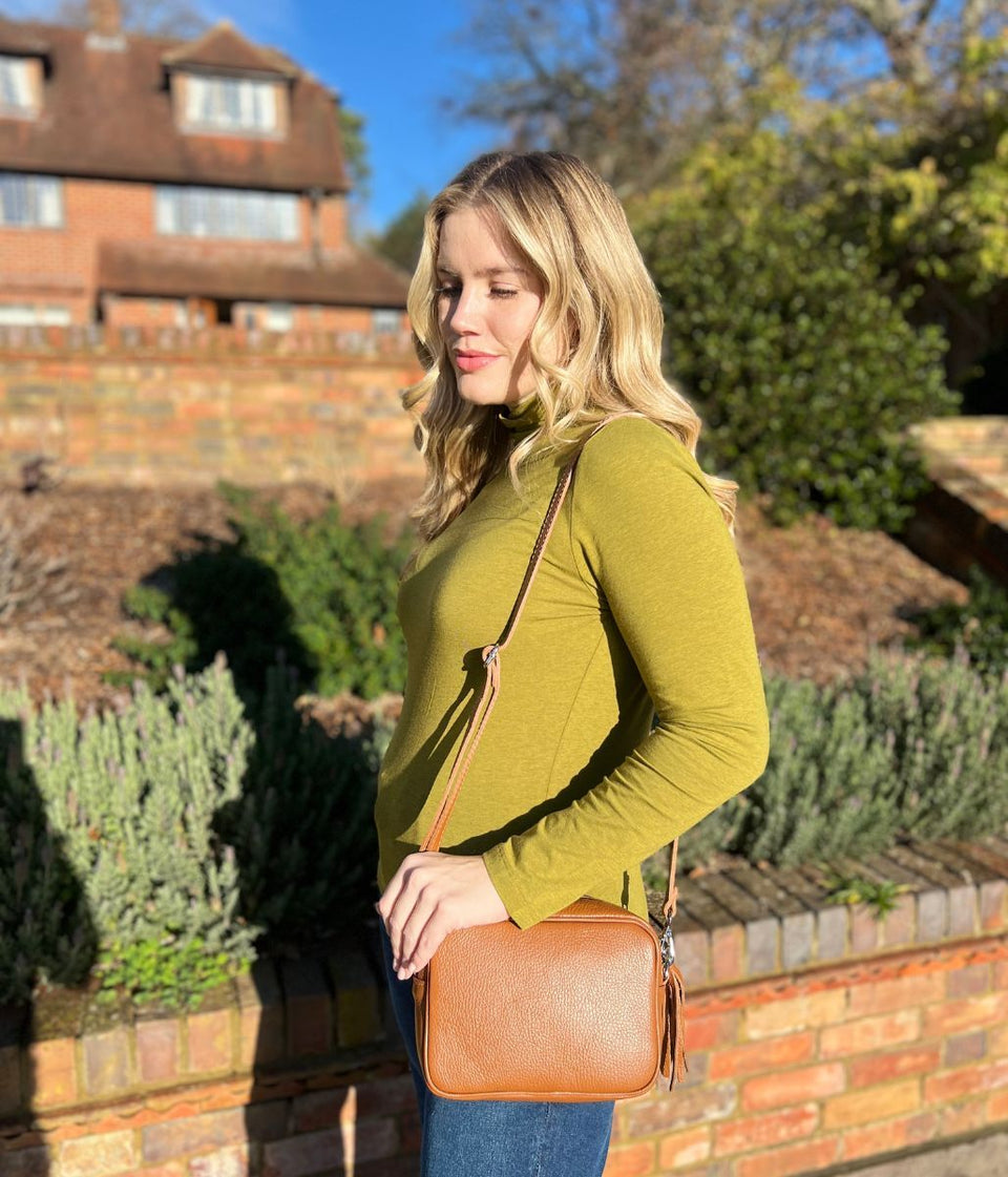 Ex Seasalt Olive Landing Plain Roll Neck Top