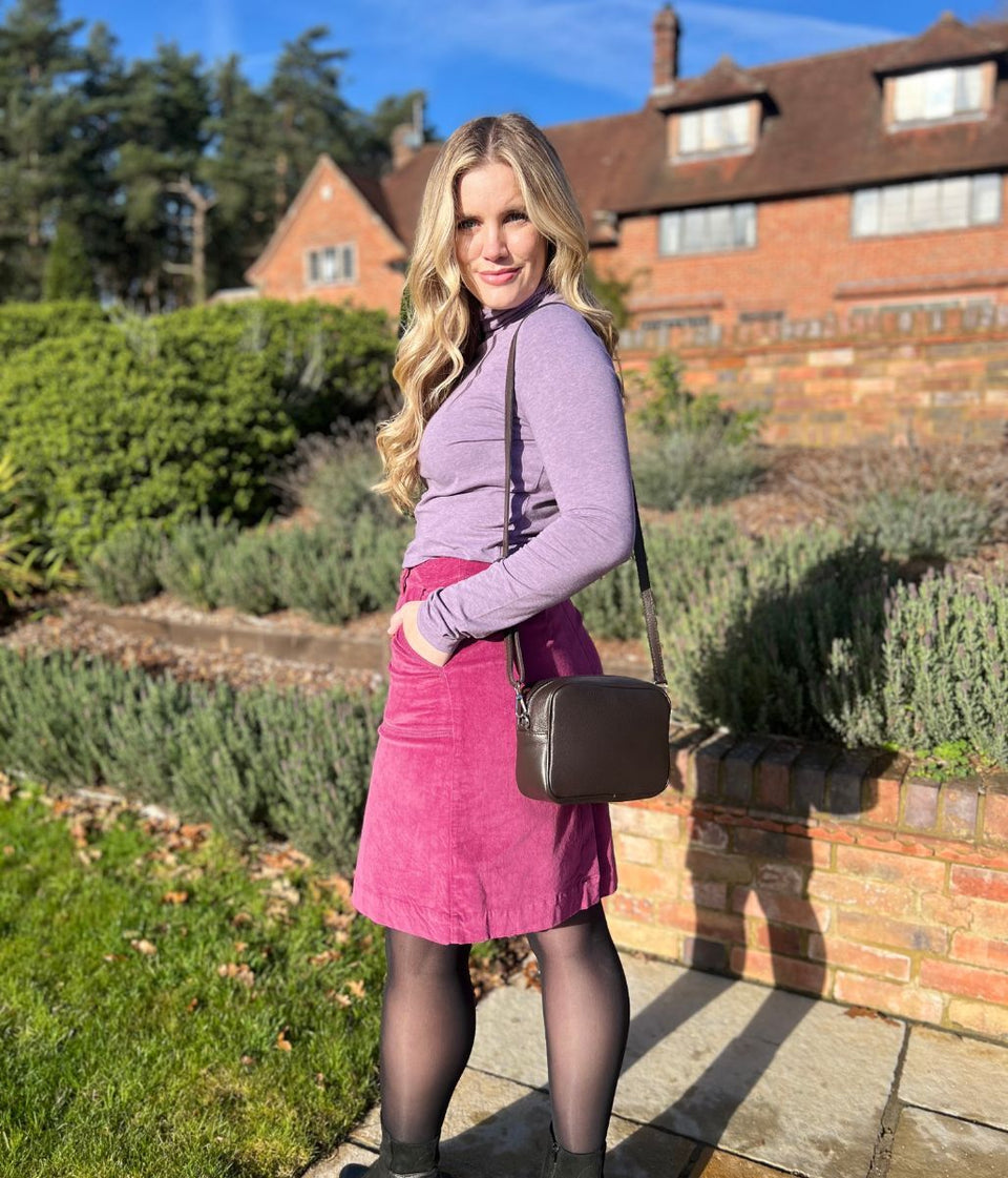 Ex Seasalt Mauve Landing Plain Roll Neck Top