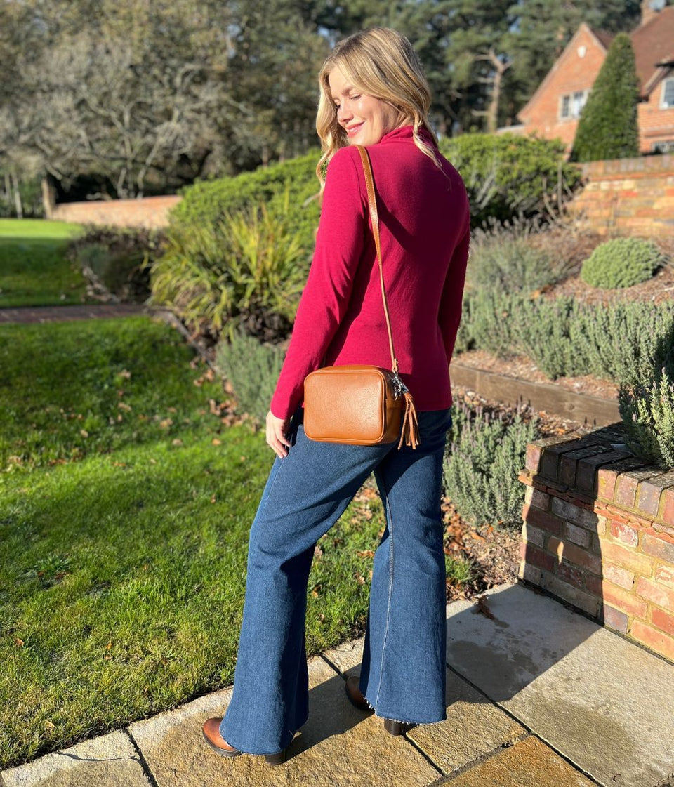 Ex Seasalt Berry Landing Plain Roll Neck Top