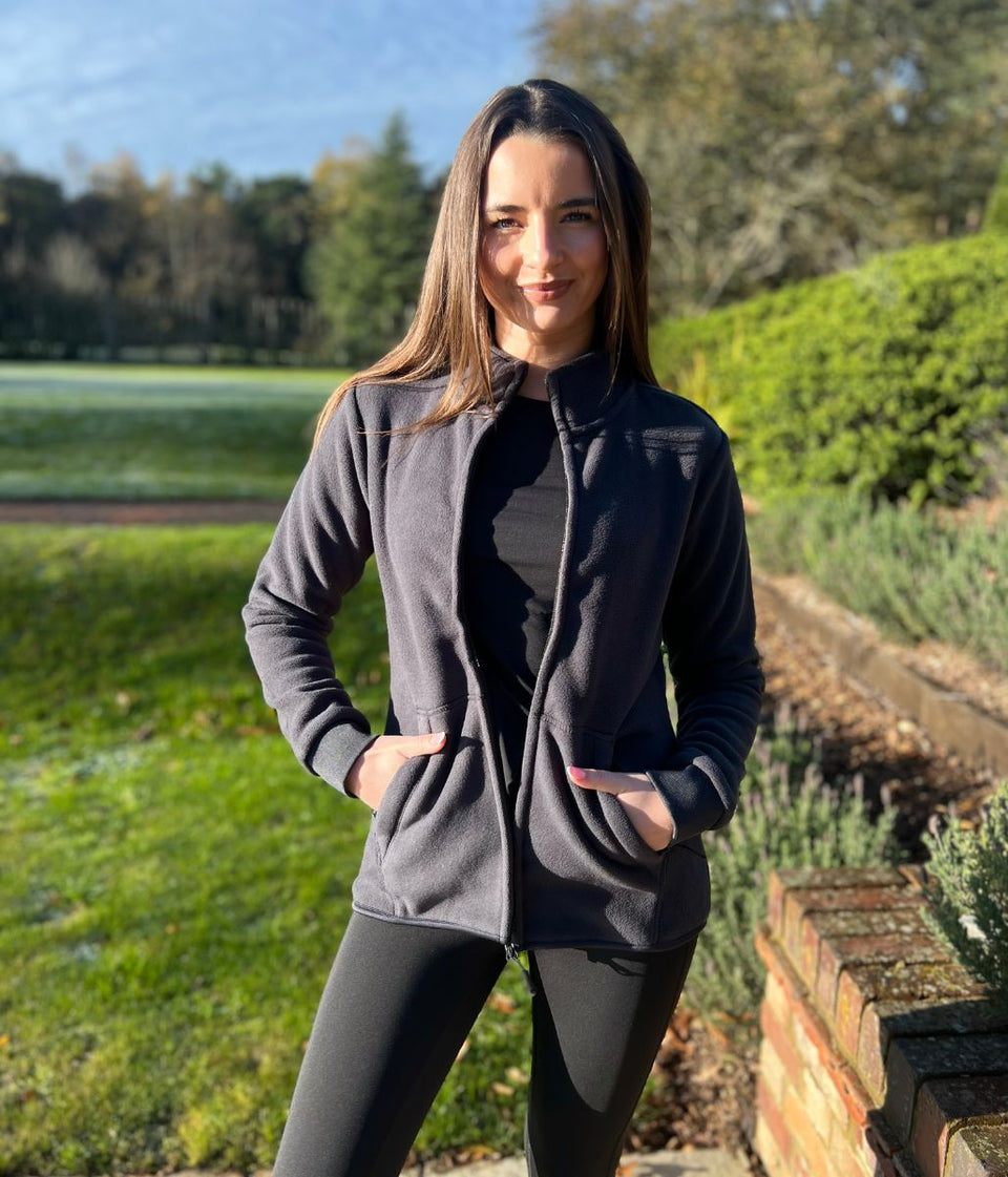 Carbon Grey Full Zip Fleece Top