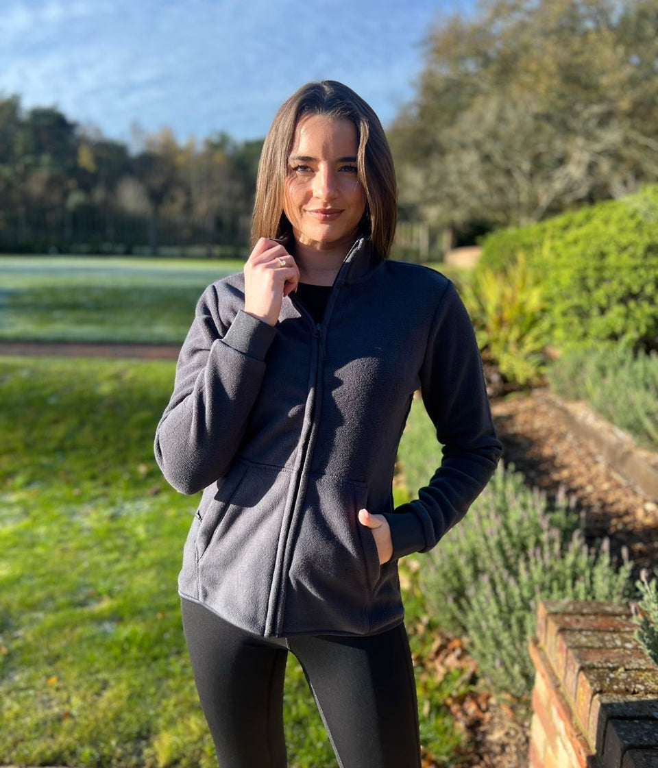 Carbon Grey Full Zip Fleece Top