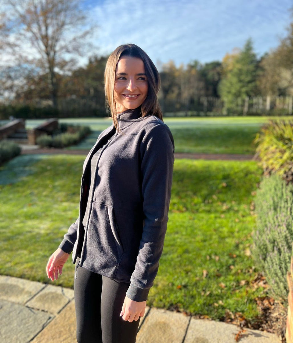 Carbon Grey Full Zip Fleece Top