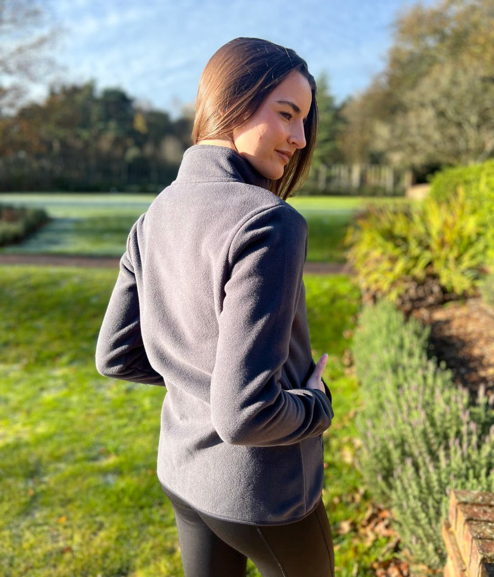 Carbon Grey Full Zip Fleece Top