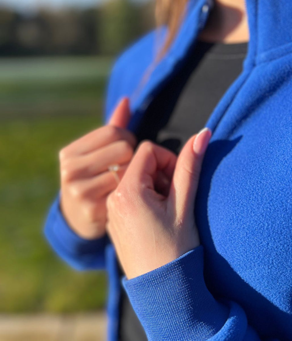 Blue Full Zip Fleece Top