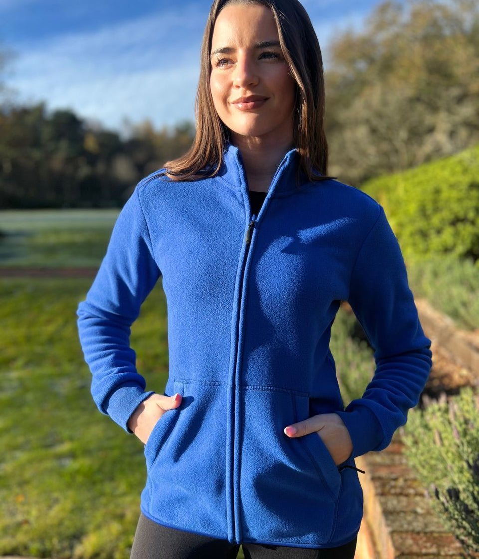 Blue Full Zip Fleece Top