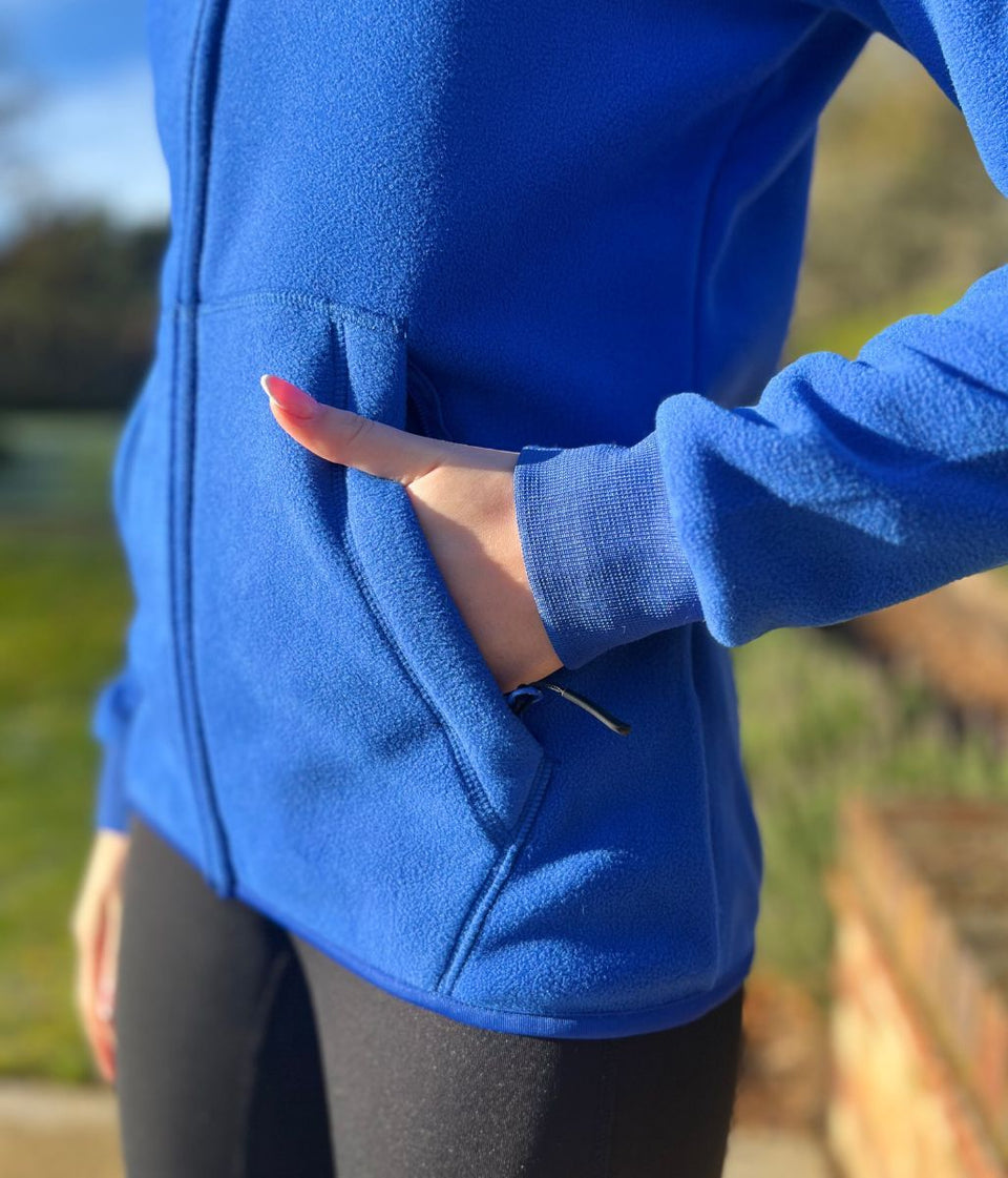 Blue Full Zip Fleece Top