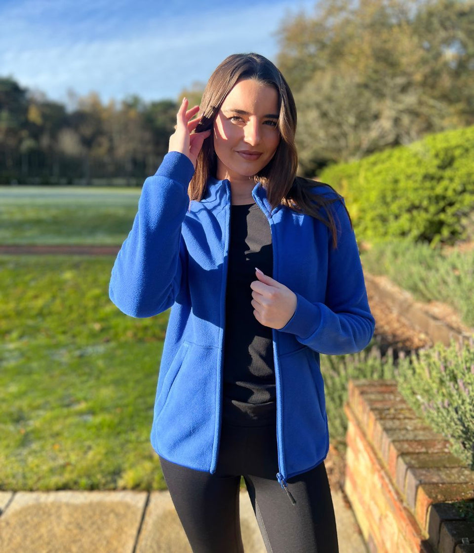 Blue Full Zip Fleece Top