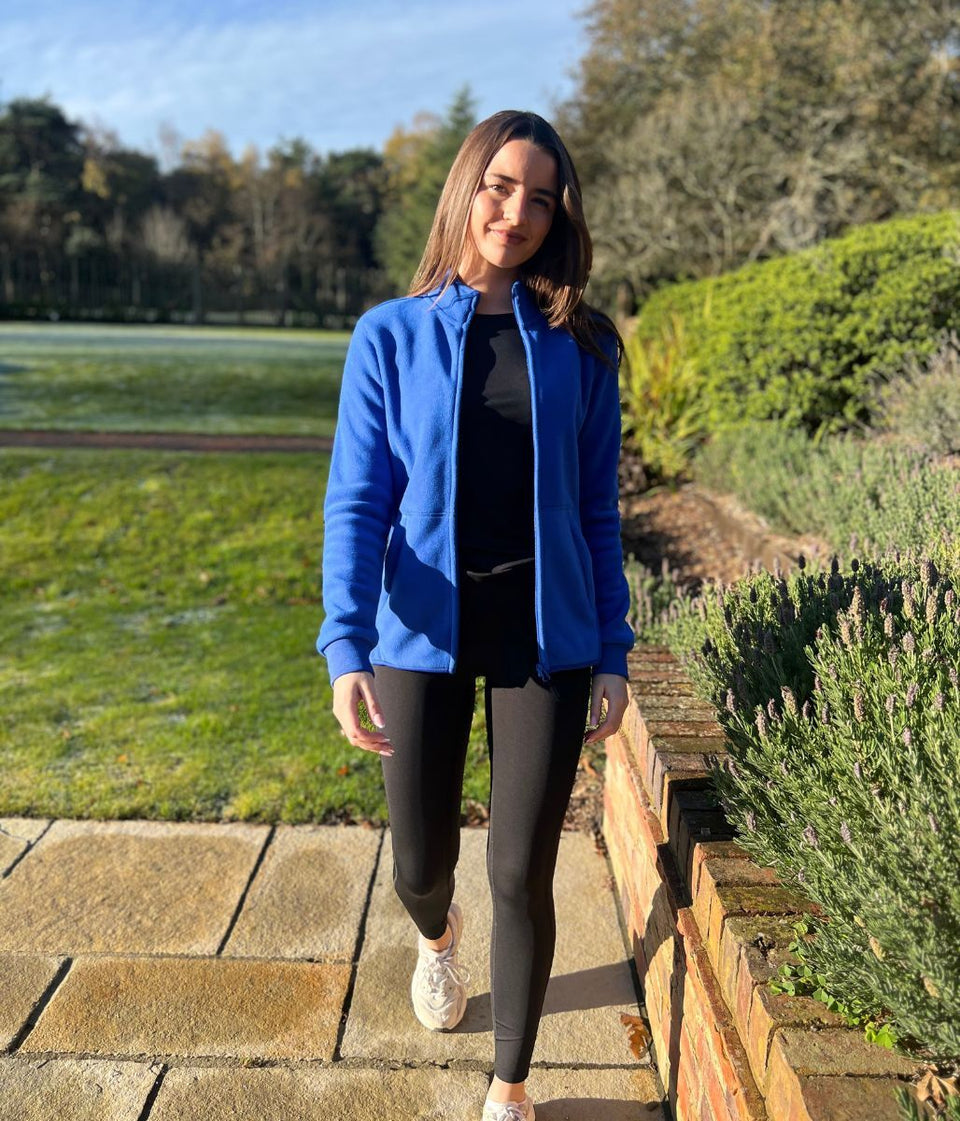 Blue Full Zip Fleece Top