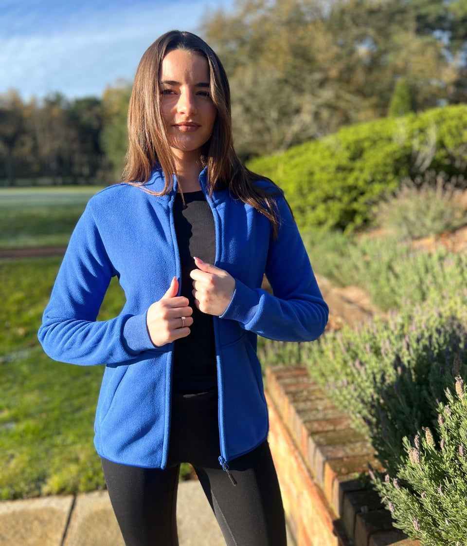 Blue Full Zip Fleece Top