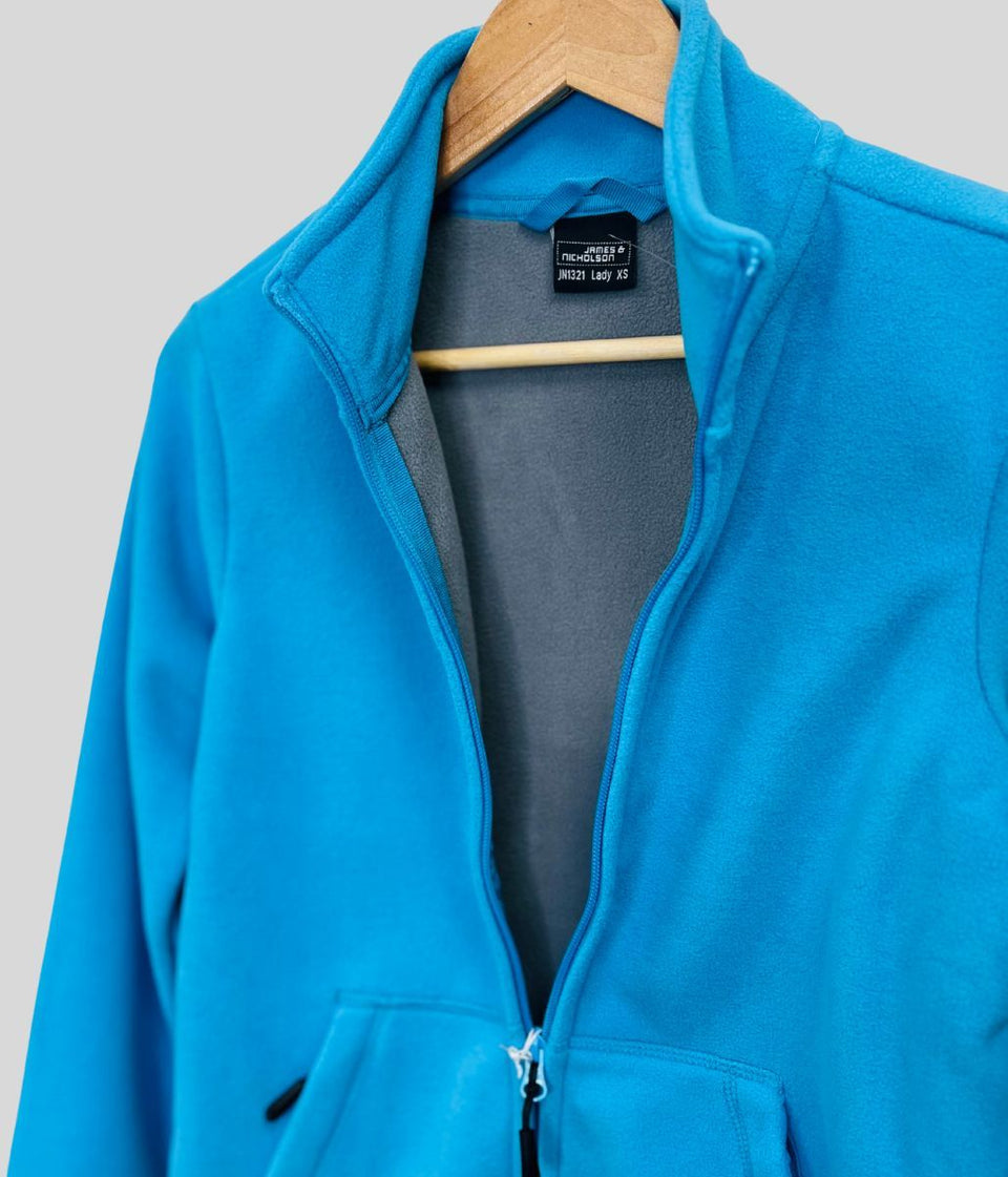 Aqua Full Zip Fleece Top