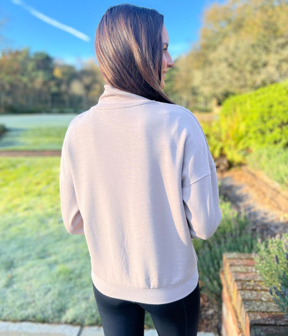 Taupe 1/2 Zip Sweatshirt