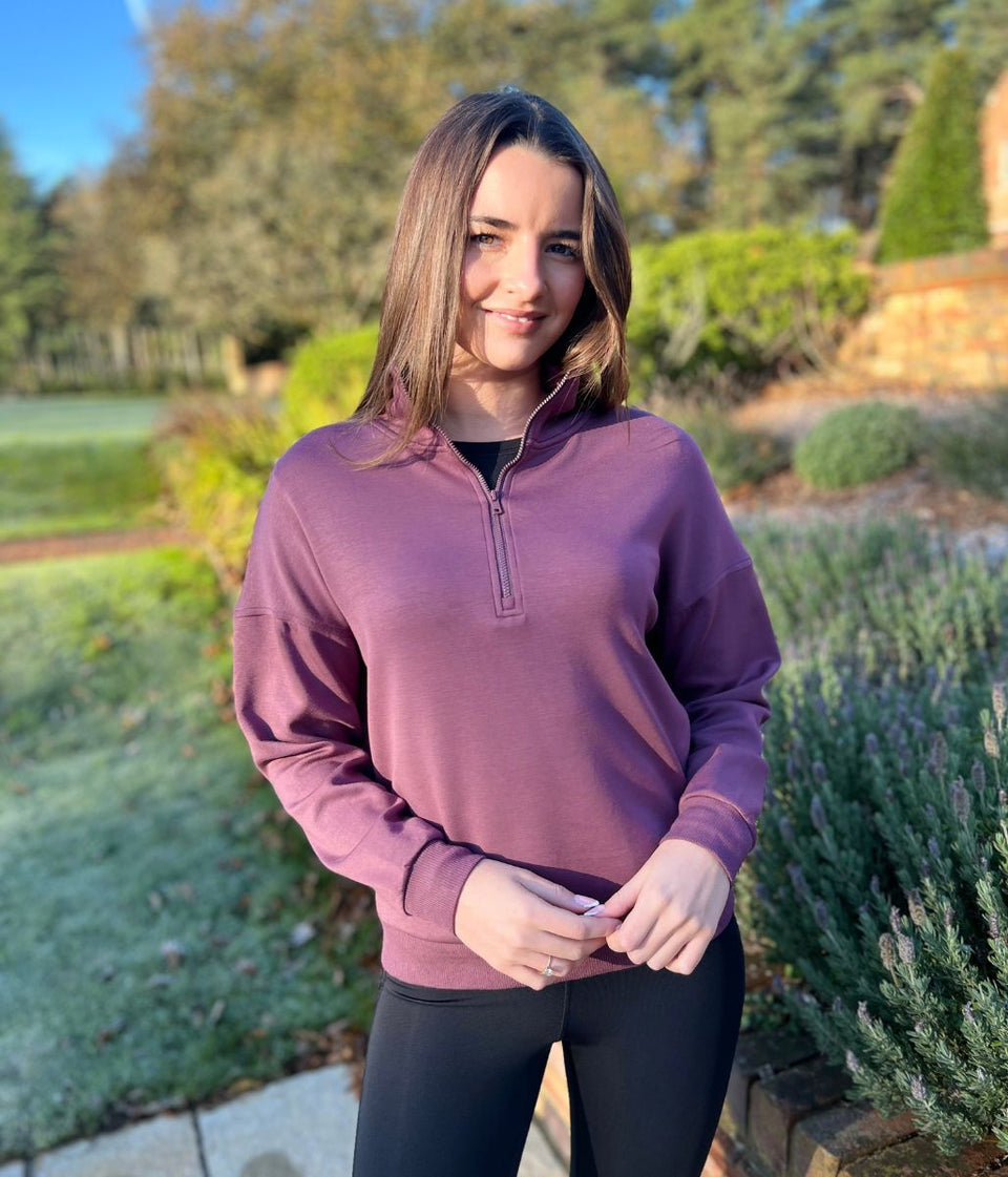 Plum 1/2 Zip Sweatshirt