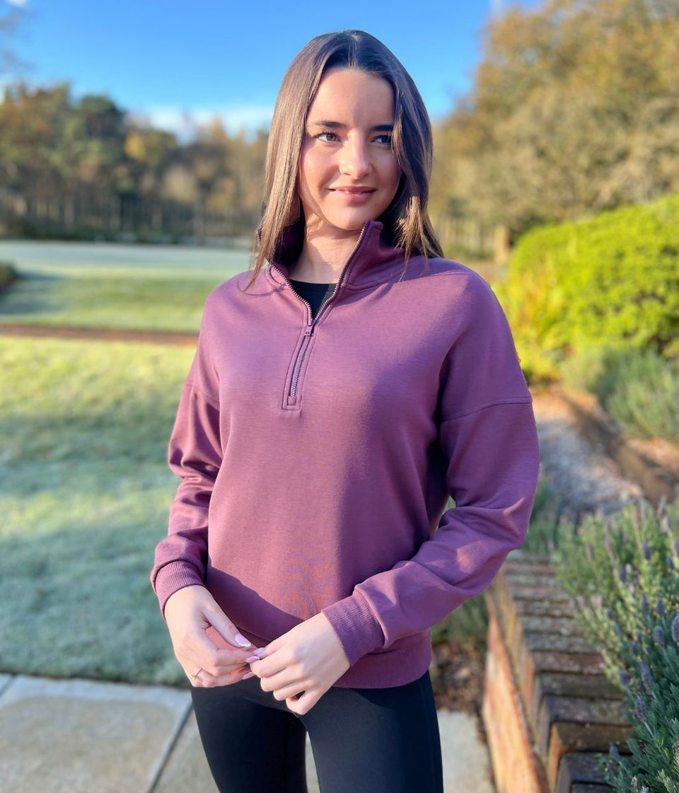 Plum 1/2 Zip Sweatshirt