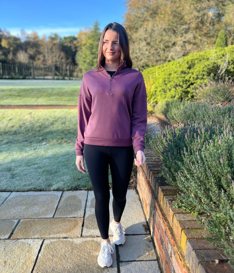 Plum 1/2 Zip Sweatshirt