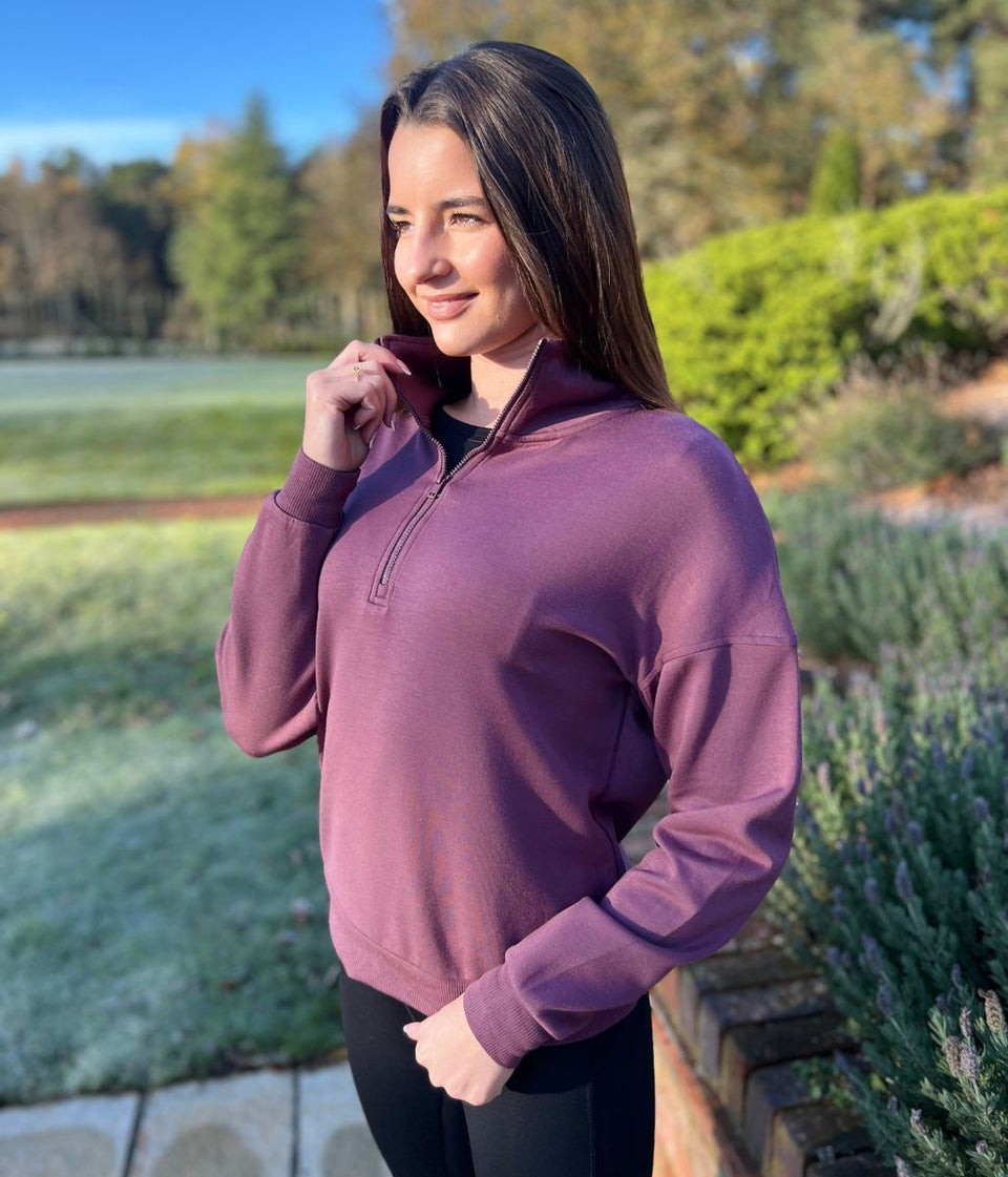Plum 1/2 Zip Sweatshirt