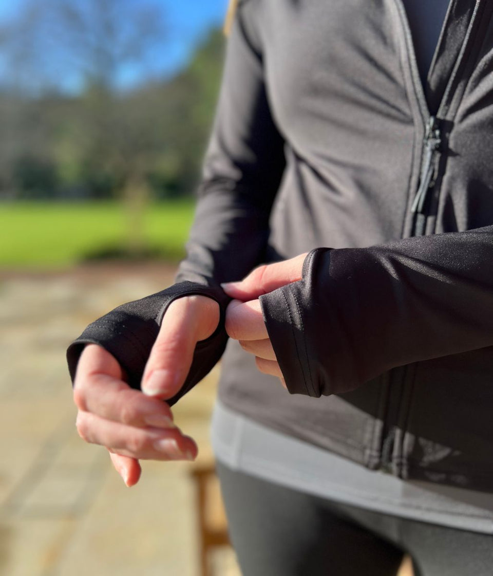 Black Zip Through Training Top