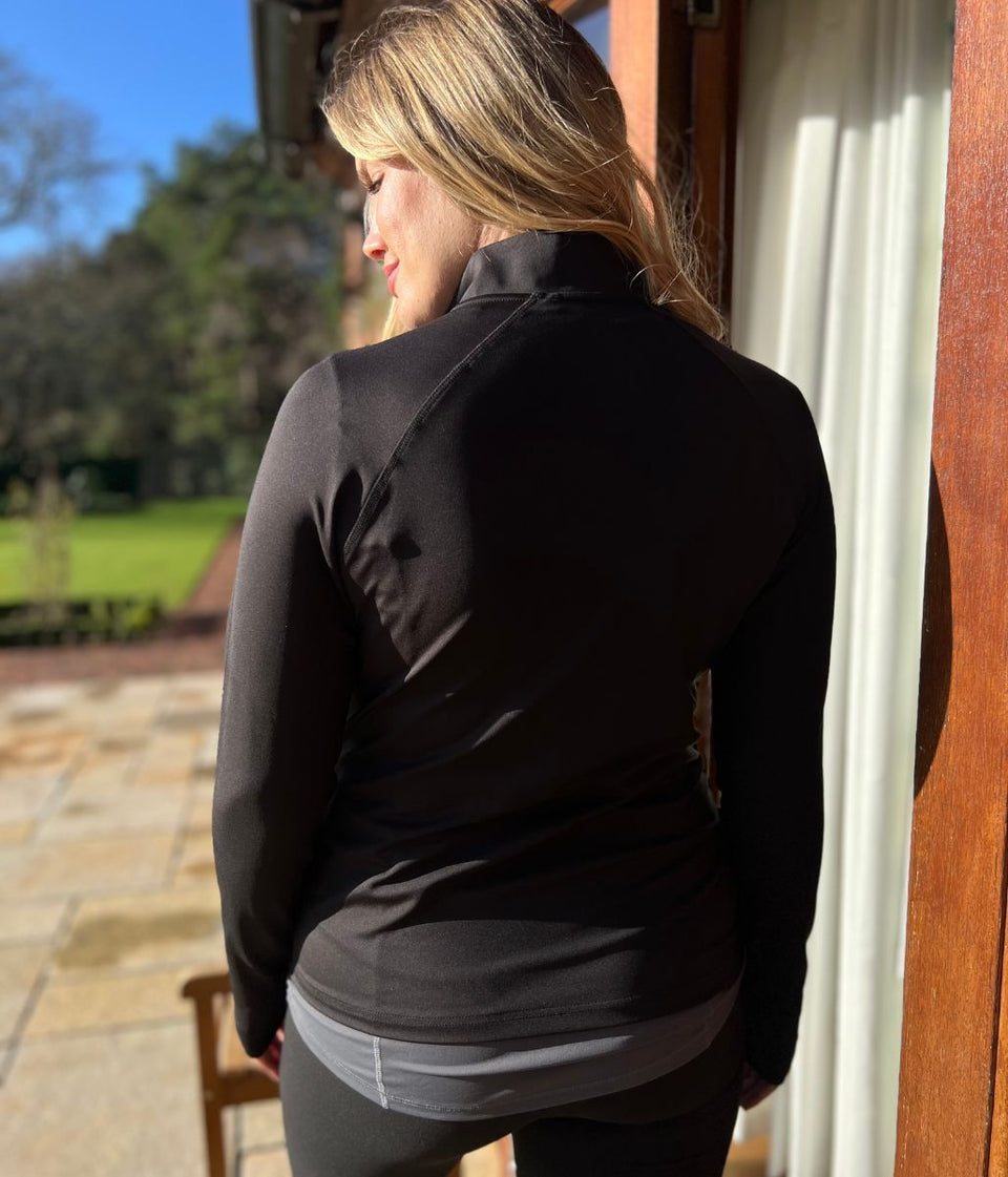 Black Zip Through Training Top