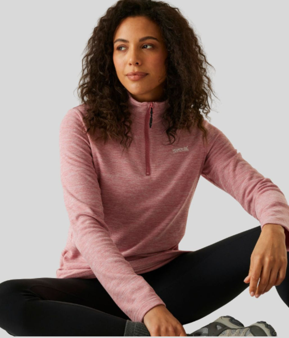 Dusty Rose Regatta Sweethart Marl Half Zip Fleece