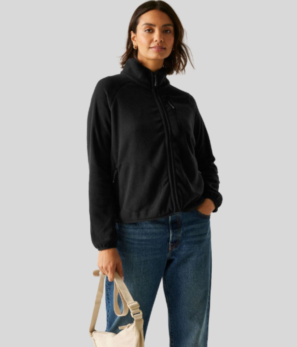 Black Frankie Full Zip Fleece