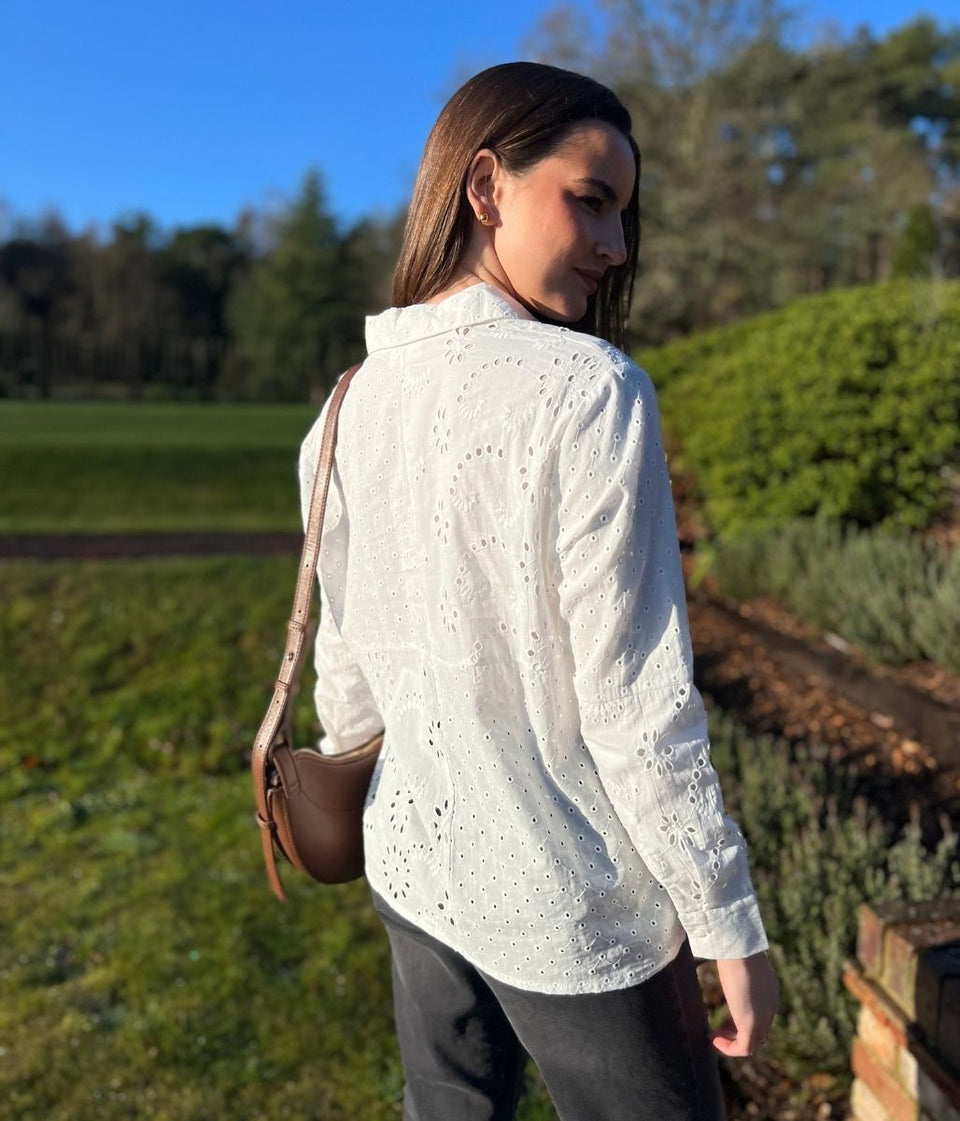 White Broidery Anglaise Cotton Shirt