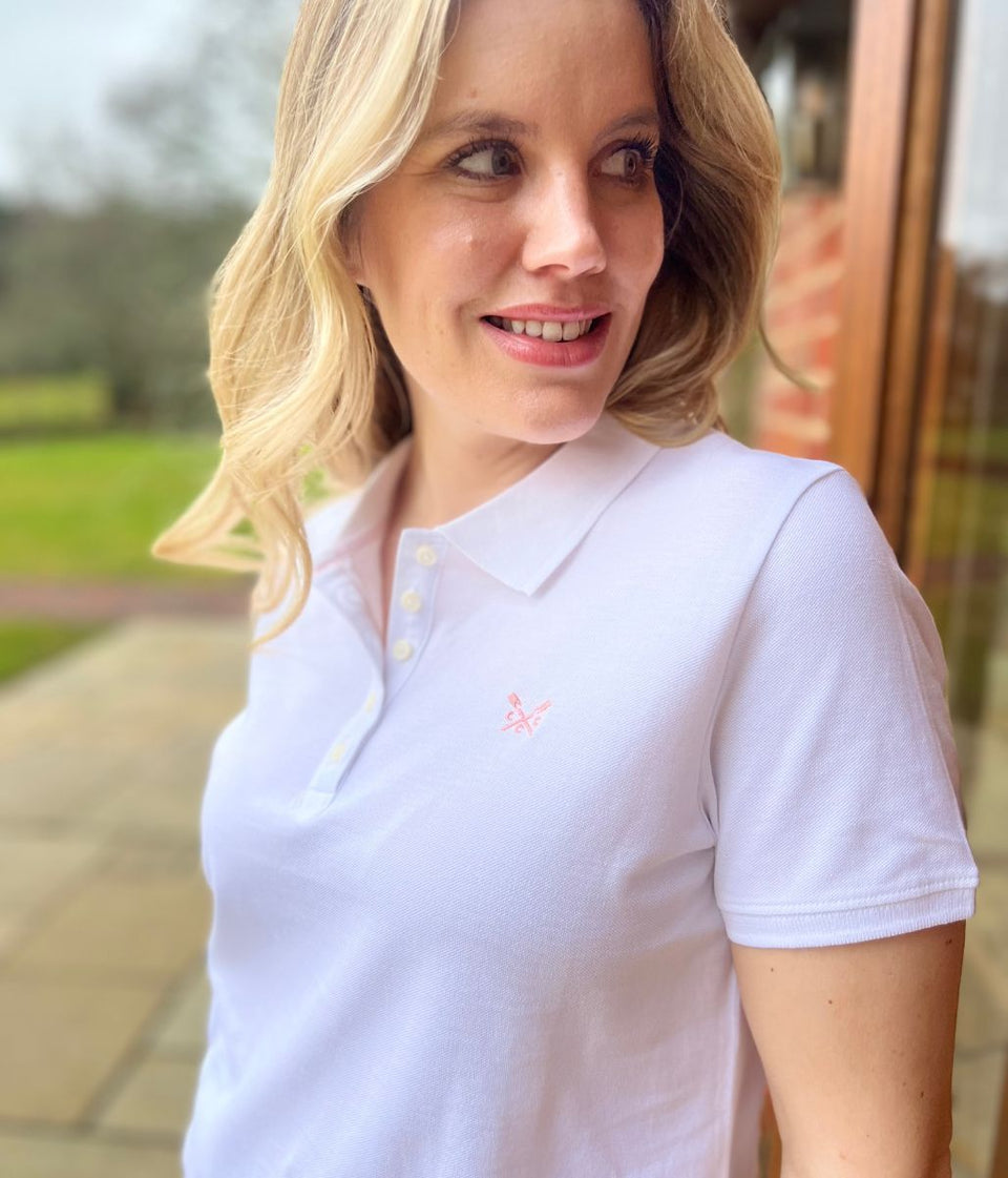 White Short Sleeve Logo Polo Shirt