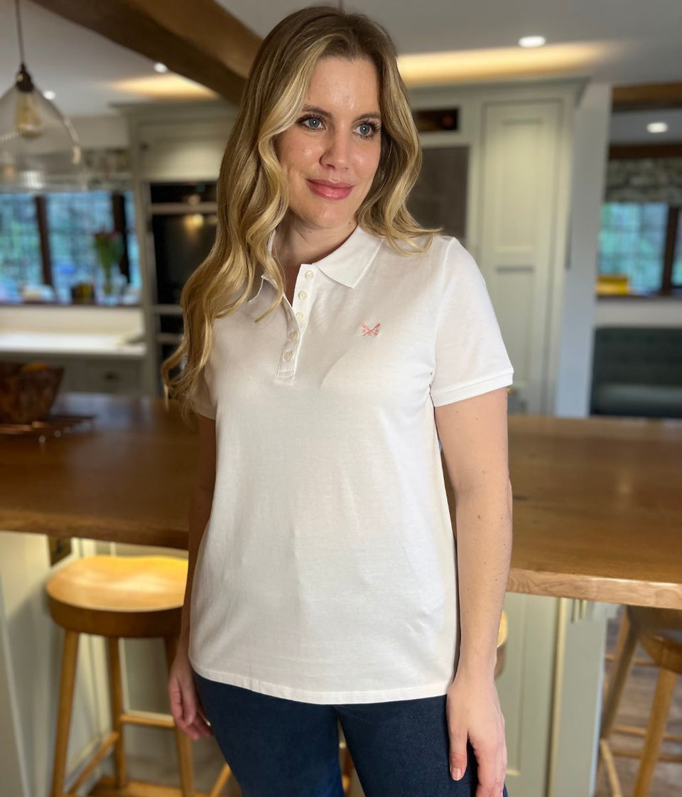 White Short Sleeve Logo Polo Shirt