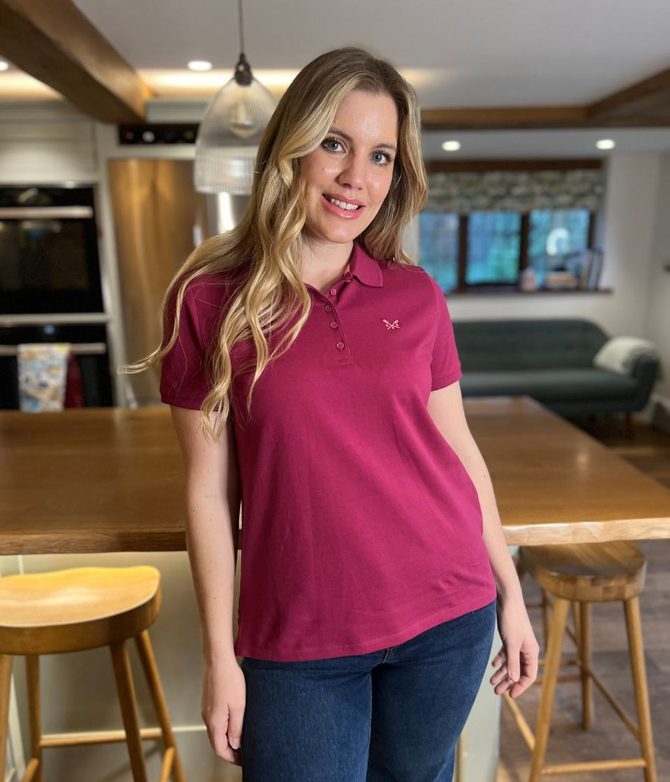 Raspberry Short Sleeve Logo Polo Shirt